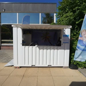 Conteneur bar démontable 3×2 m – Blanc RAL 9016