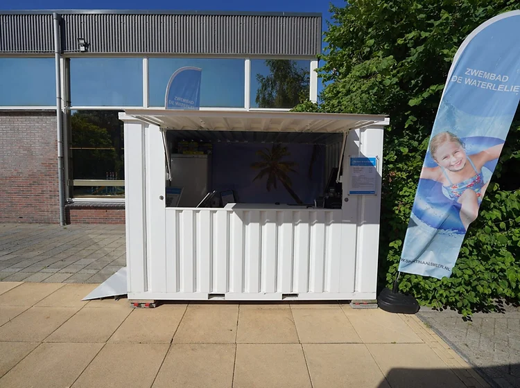 Conteneur bar démontable 3×2 m – Blanc RAL 9016