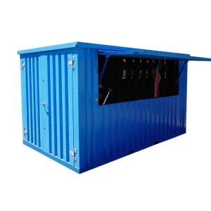 Conteneur bar démontable 3×2 m – Bleu RAL 5012