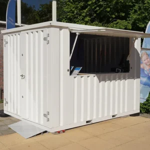 Conteneur bar démontable 4×2 m – Blanc RAL 9016